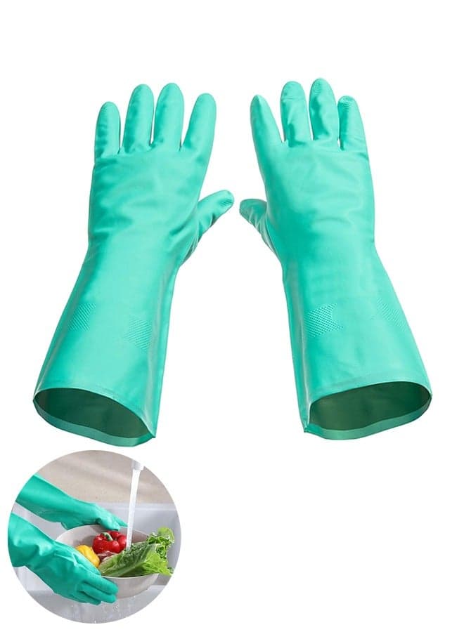 Best Nitrile Rubber Cleaning, Household, Dishwashing Gloves, Latex Free, Vinyl Free, Reusable not Disposable, Large L