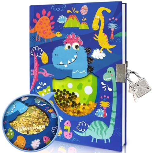GINMLYDA Boys Diary with Lock for Kids Dinosaur Diaries 71x53 160 Pages Boy Journal Secret Cute Notebook with Lock and Key for Little Kid Writing Drawing Gift for Pre school Age 6812