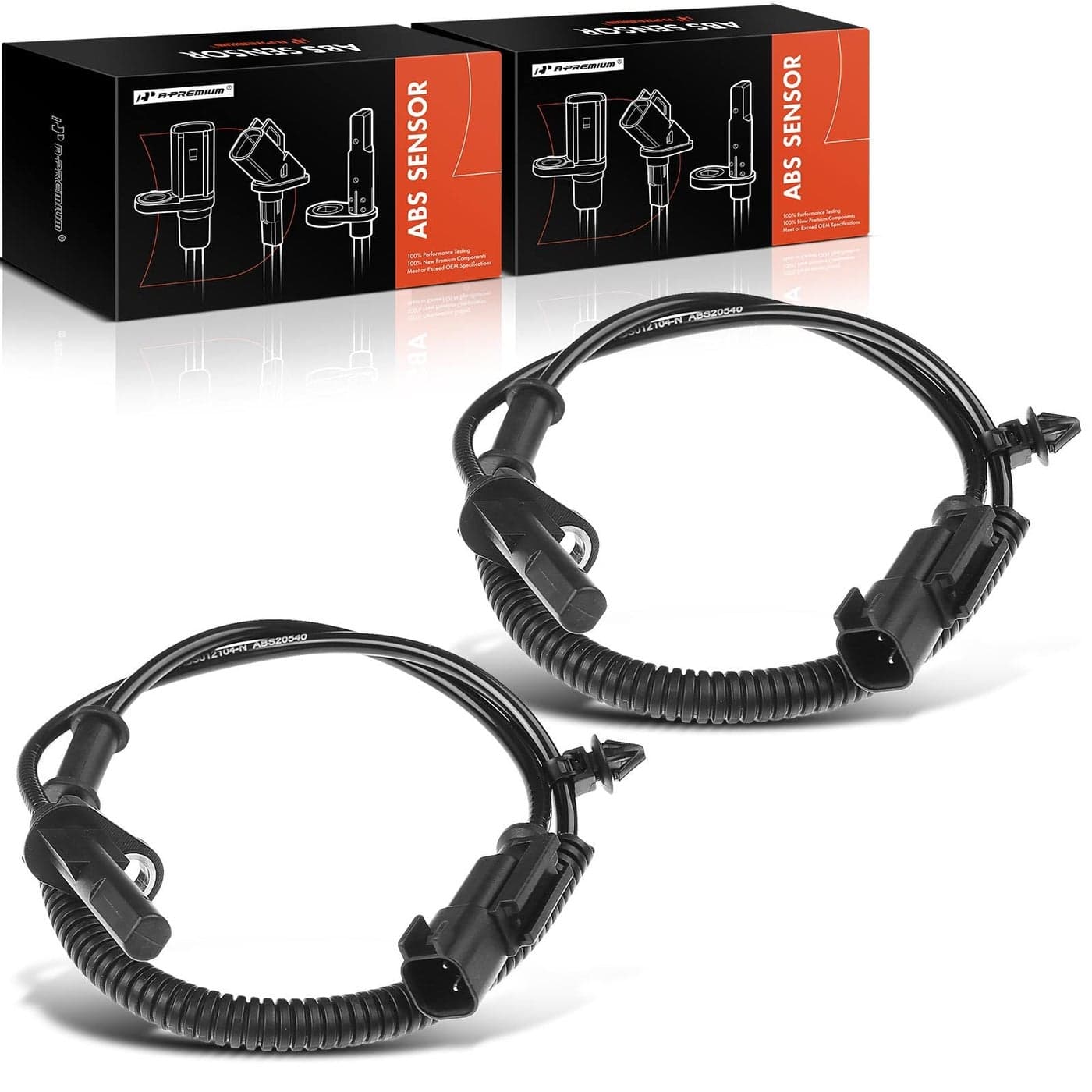 APremium ABS Wheel Speed Sensor Compatible with Ford Models Mustang 2011 2012 2013 2014 Rear Driver and Passenger Side Replace ER3Z2C190A ER332C190AA 2PC Set