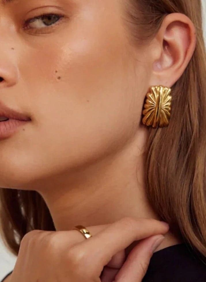 18k Gold Plated Stainless Steel Earring For Women