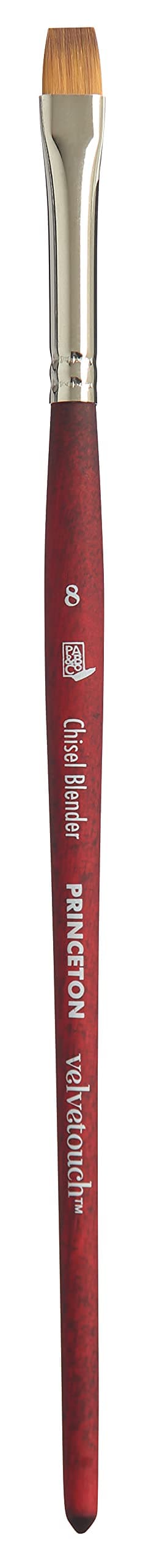 Princeton Velvetouch Artiste MixedMedia Brush for Acrylic Watercolor Oil Series 3950 Chisel Blender Luxury Synthetic Size 8