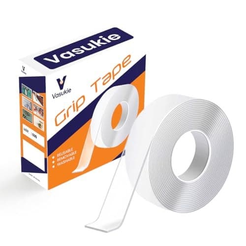 Vasukie Nano Tape Double Sided Tape, Multipurpose Silicon Tape, Transparent Adhesive for Walls Washable, Reusable, Strong Sticky Wall Tape (3 Meter) (Pack of 3)