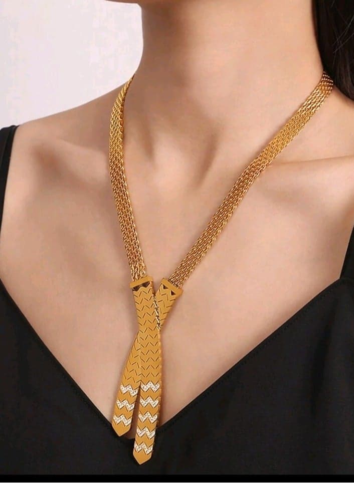 Trendy Stainless Steel Gold Plated Necklace For Women