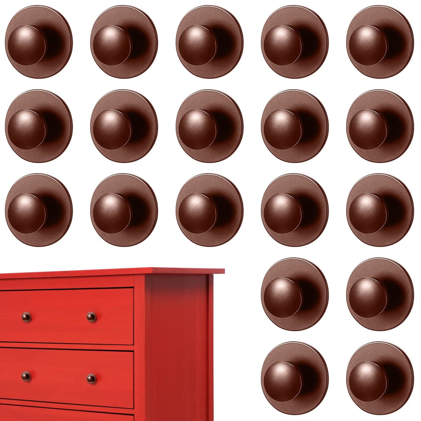 Jetec 20 Pieces Adhesive Cabinet Knobs Mini Instant Handle Stick Auxiliary Cabinet Organizer Pull SelfStick Handle Helper for Windows Wardrobes Cabinets DrawersCoffee Color