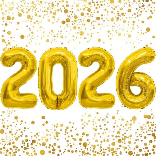 2026 Balloons 40 Inch Gold 2026 Number Balloon Large Foil New Years Balloons Number for 2026 New Years Eve Party Supplies News Year Decorations 2026