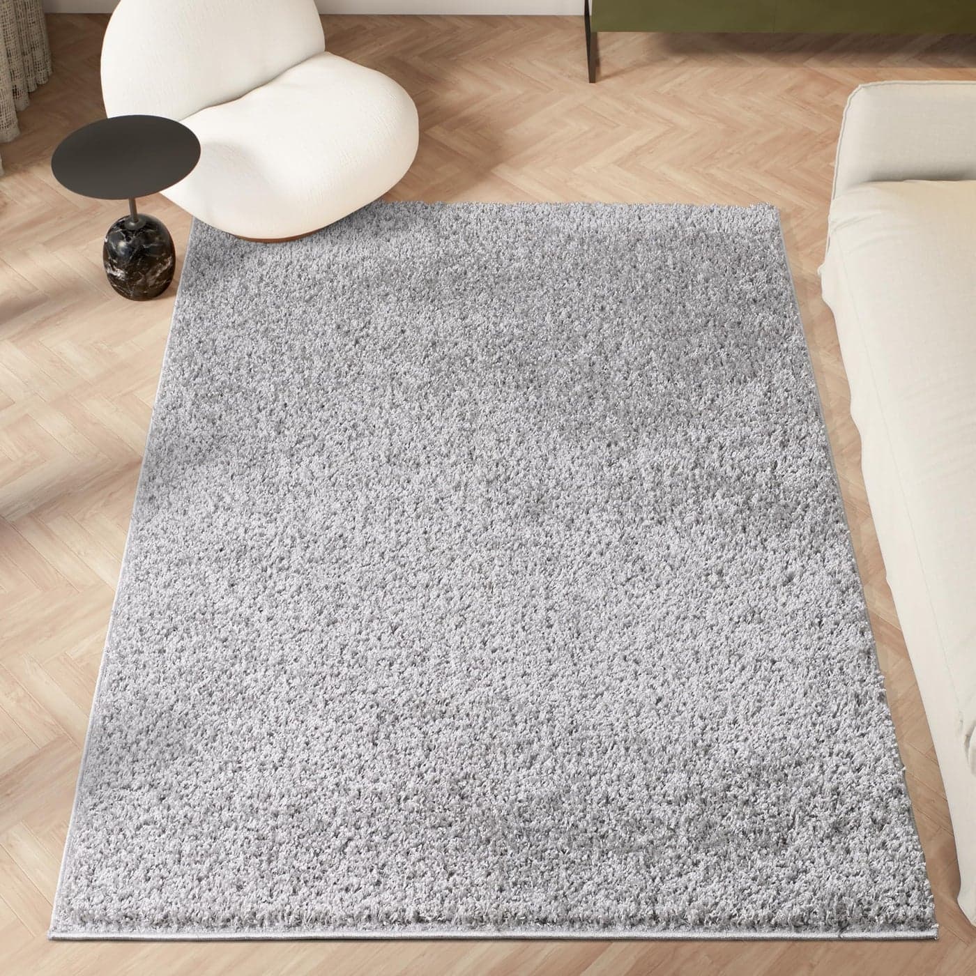 homeart Area Rug Super Soft Shaggy Rugs For The Living Rooms Bedrooms And Kitchen Modern Easy To Clean Carpet 80x150 cm Silver Grey