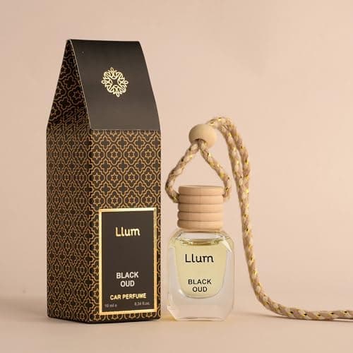 Llum Black Oud Hanging Car Air Freshener Luxury Automotive Perfume Diffuser 10ml 034 fl oz LongLasting Fragrance AlcoholFree NonToxic Car Scent Glass Bottle With Wood Cap AC Vent Clip