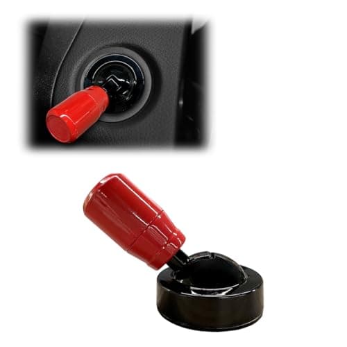 DEAELF Car Joystick Push Start Button Cover Cool Metal Automotive Engine OneButton Start Rocker Universal Vehicle Ignition Buttons Decoration Protective Accessories Red