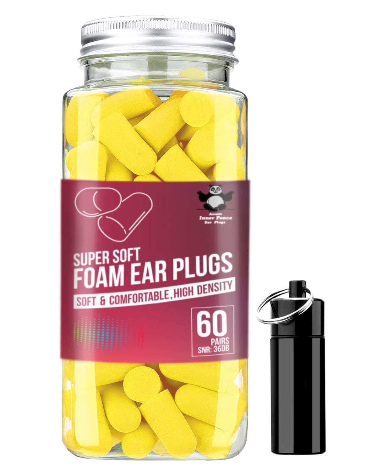 Aseem Ultra Soft Foam Ear plugs for noise cancellation, Ultra Comfortable Premium Noise Reducing ear plugs for sleeping, Loud Sound Reduction, 36 dB Noise Reduction, 60 Pair