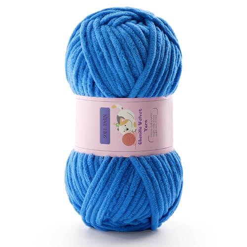 Chunky Yarn for Crocheting Chenille Yarn for Knitting Bulky Blanket Yarns for Crocheting Blankets Amigurumi Craft Hat Shoes Plush Fluffy Soft Yarns 71 yds35 oz Each SkeinSky Blue