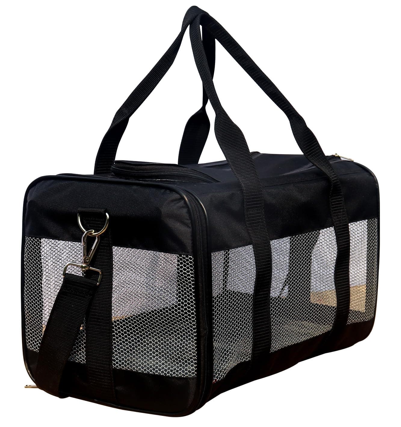 Homecute Large Soft-Sided Mesh Pet Transport, Durable, Breathable, Comfortable Pet Carrier Bag with Soft Pad for Large Cat, Small Medium Dogs, and Puppies