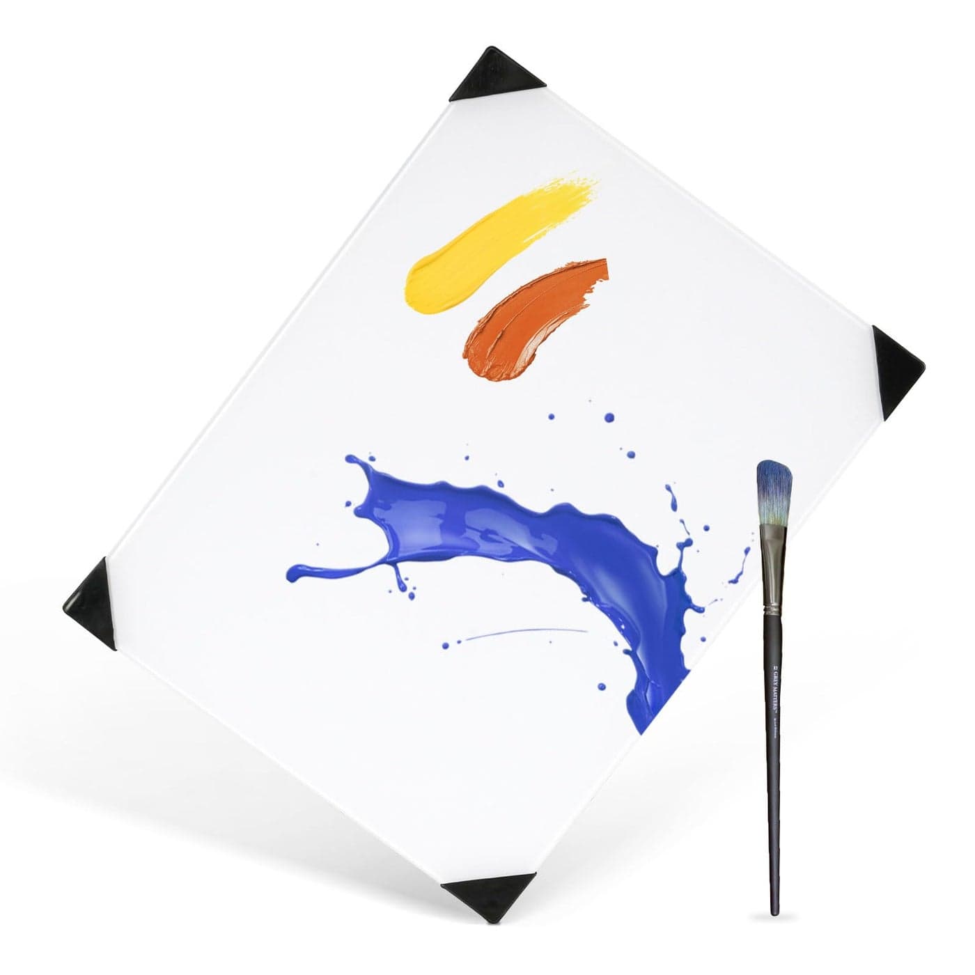 QUEENLINK Glass Palette for Oil Painting 16 x 12 Inches Clear Paint Mixing Palette for Acrylic Painting Ultra White Painting Supplies for Use with All Art Media Artists Adults Kids