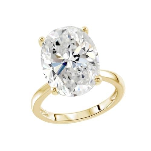 DIAMONBLISS Marilyn Monroe 10-Carat Oval Solitaire Ring For Women | 14K Gold Plated 925 Sterling Silver Celebrity Cocktail Ring | 100 Facet Cubic Zirconia CZ Diamond Simulant, Size 8