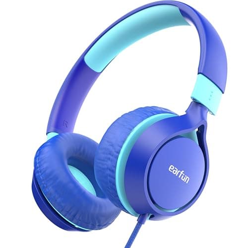 EarFun S1 Kids Headphones, Foldable Wired Headphones for Kids, 85dB Volume Limit, Stereo Sound, Adjustable Headband, Portable Lightweight On-Ear Headphone for School/Travel/Boys/Girls/PC/Tablet