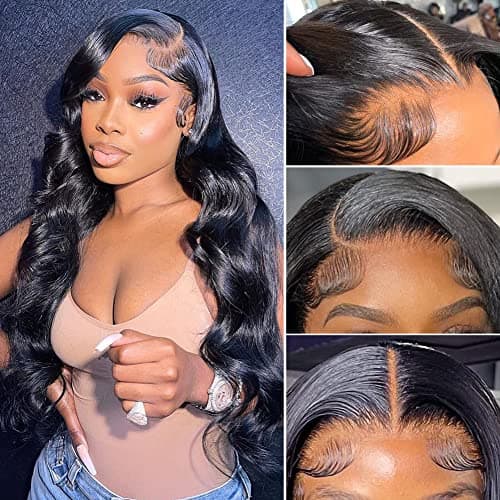 Hedy 220% Density Wear and Go Glueless Wigs Human Hair Pre Plucked Pre Cut HD Lace No Glue Body Wave Lace Closure Wigs for Black Women Glueless with Natural Hairline Beginner Friendly 18 Inch