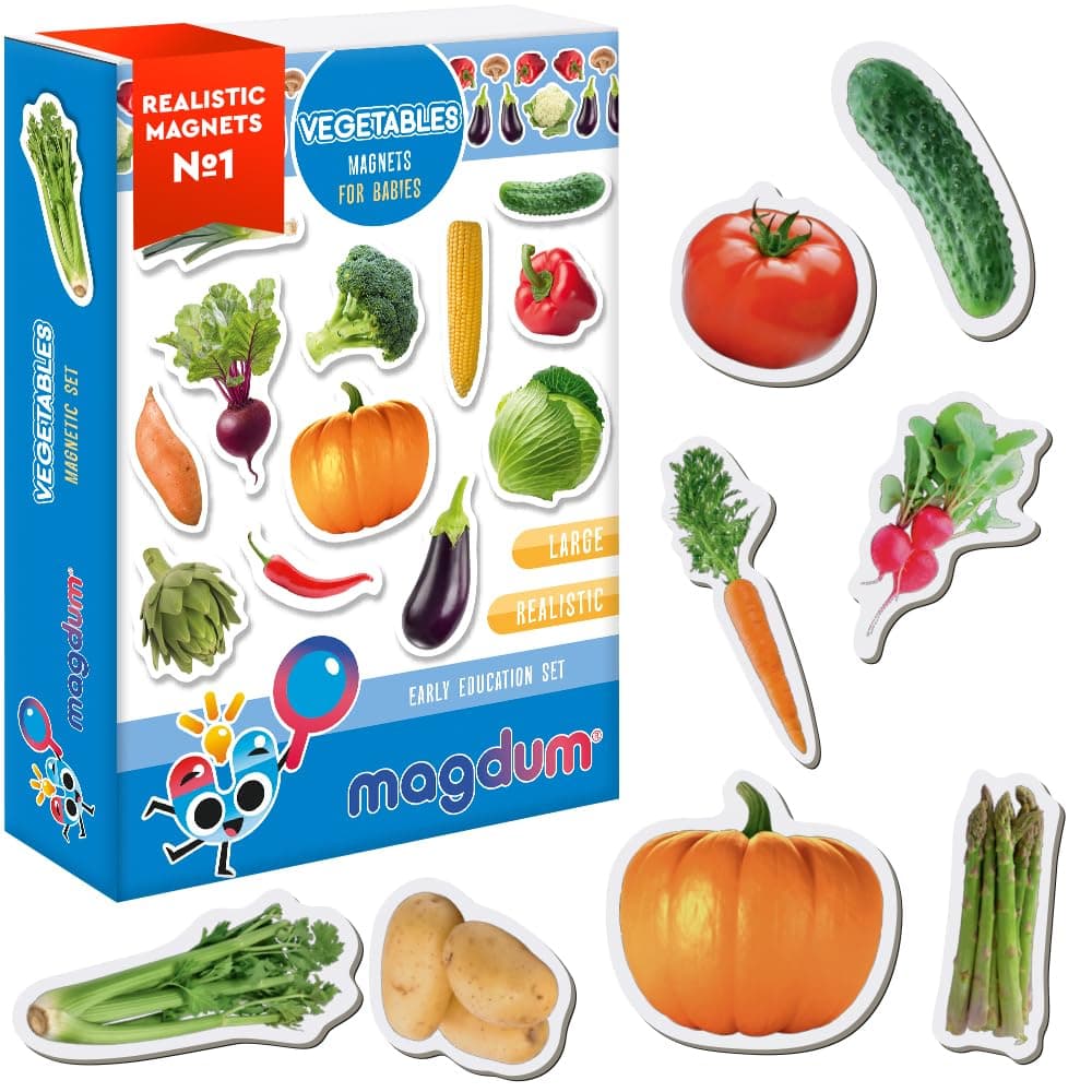 25 Fridge Magnets for Toddlers Vegetable Kids Magnets for Fridge Toddler Magnets for Refrigerator Magnetic Animals Fridge Magnets for Kids Animal Magnets Toddler Fridge Magnets