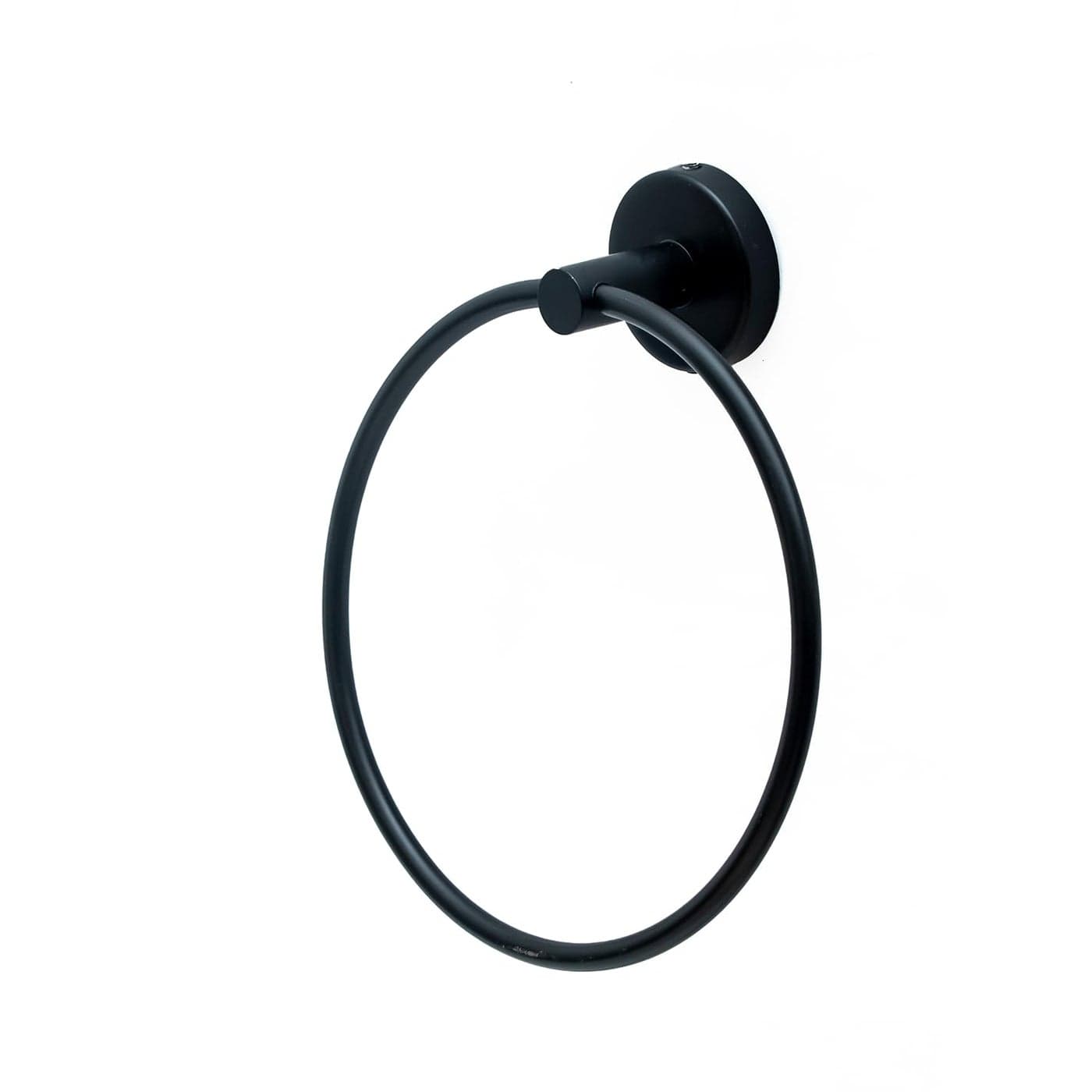 BonKaso 304 Stainless Steel Napkin Towel Holder Ring for Bathroom Wash Basin Kitchen Rustproof Towel Hanger for Hand Face Towels Modern SpaceSaving Round Black Finish