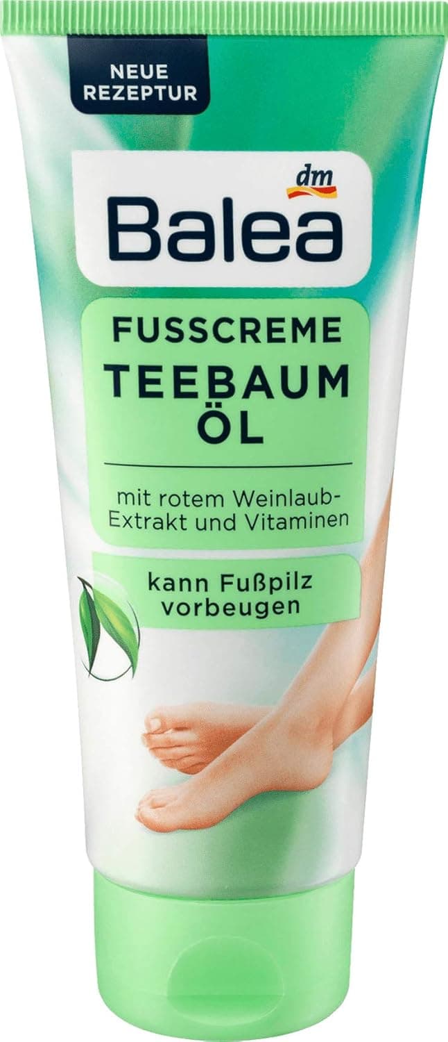2x100ml Balea Foot Cream Tea Tree With Vine Leaf Extract Oil and Vitamines Germany