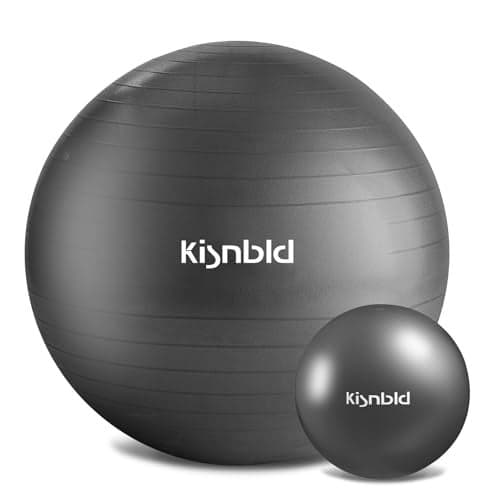 kisnbld Exercise Ball, Extra Thick Yoga Ball for Workout Pregnancy Stability, 4 Sizes Anti-Burst Balance Ball with Foot Pump - Heavy Duty Fitness Ball Chair for Office, Home & Gym