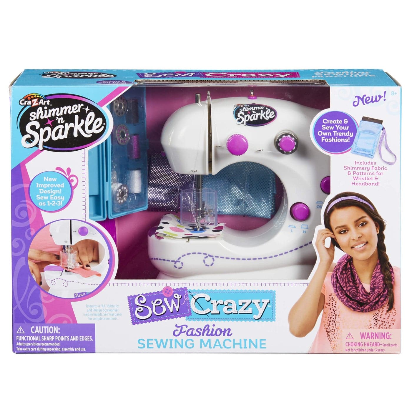 Sew Crazy Sewing Machine w/Magic Sequin Headband NEW