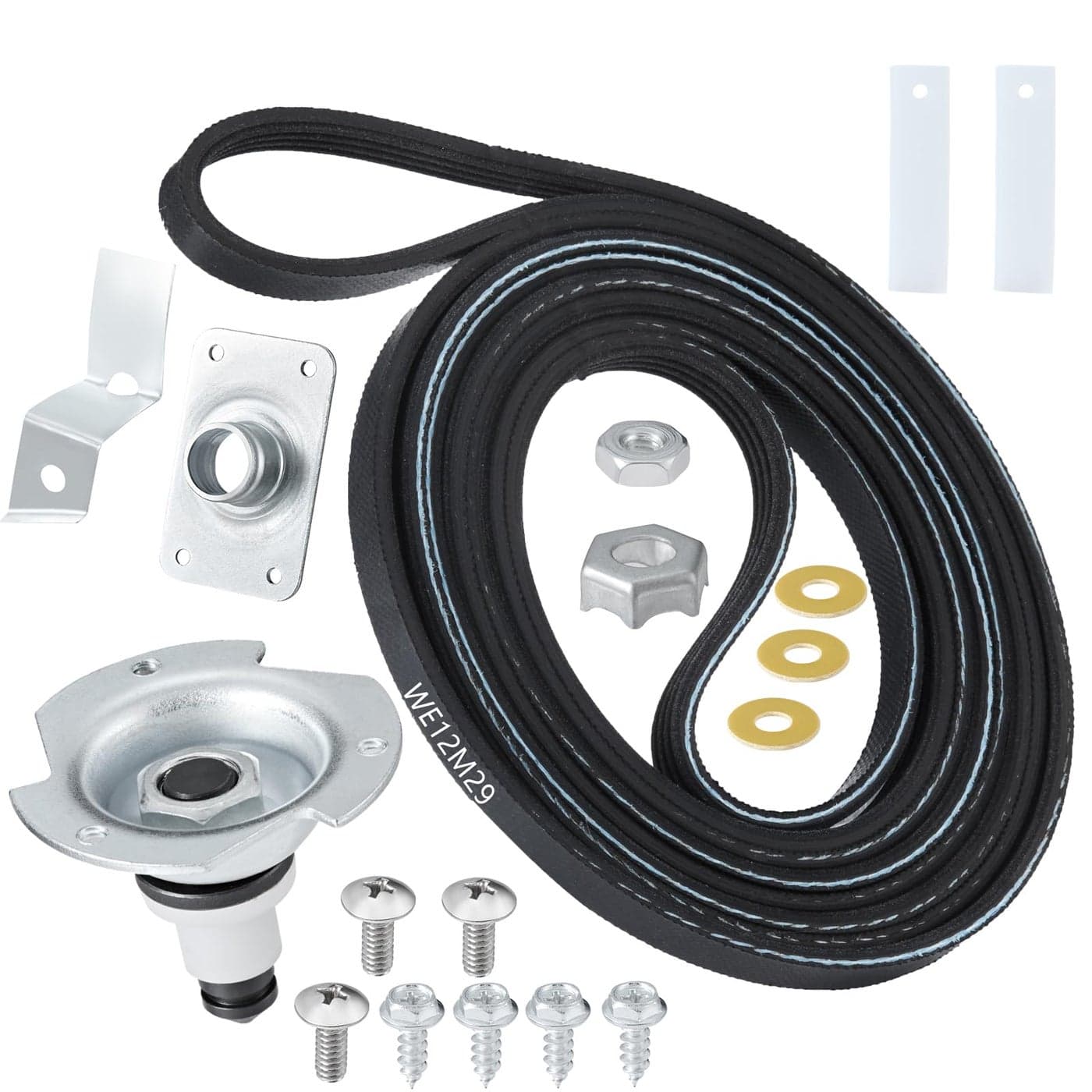 WE25X205 WE25M40 Dryer Drum Bearing Replacemnt Kit Contains WE12M29 Drum Drive Belt WE1M333 Drum Bearing Slide Compatible With GE Hotpoint Replaces AP2619300784658PS267529