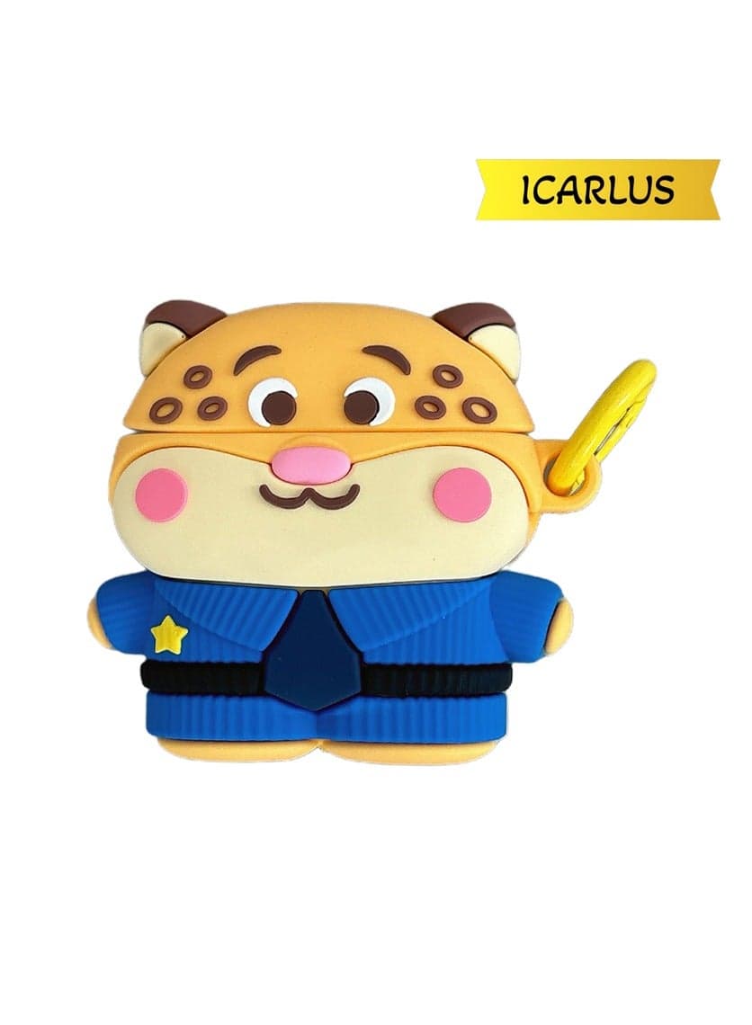 3D Cartoon Cute Silicone Earbuds Cover for AirPods Pro 2nd Generation Case Compatible with Airpods Pro Case 2nd/1st Gen (2023/2022/2019) - Leopard Officer