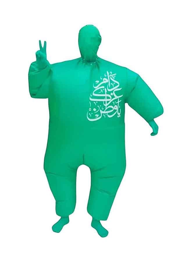 Costume suit to Celebrate National Day - Adult Size Green Inflatable Full Body with Air Fan Operated Blow Up Fancy Dress Sports Party