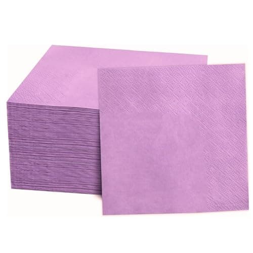 Wanna Party 20 Pack Purple Napkins, 3 Ply Colored Paper Napkins Ideal for Wedding, Party, Birthday, Dinner, Lunch, Cocktails