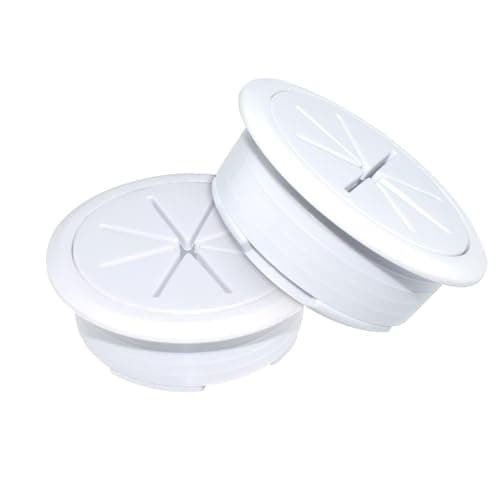 Aifeier ET 2PCS Desk Grommet 2 Inch/50mm Rubber Cable Wire Grommet Cable Hole Cover for Managing and Hiding Office PC Desk Cable Cord (White)