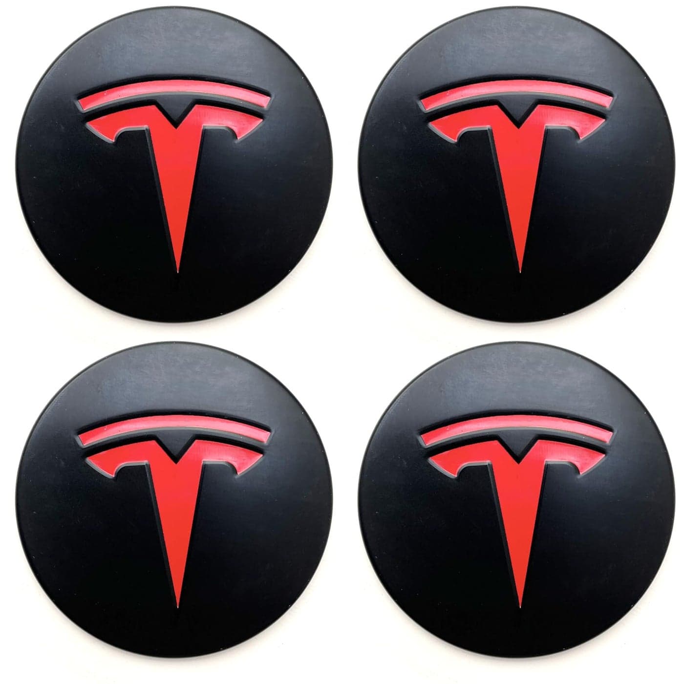 Tesheer Center Caps for Tesla Model 3 Model Y Hubcaps Rims Protector Hub Cap Replacement Fits Tesla Accessories Red
