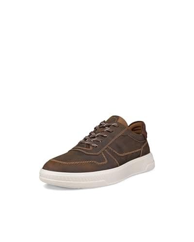 ECCO Men's Move Casual Lace Up Sneaker, Camel/Coffee Suede, 9-9.5