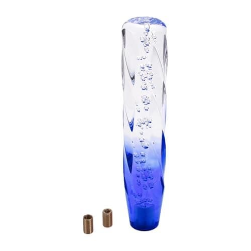 INFINAUTO Car Shift Knob 25cm Universal for Automatic and Manual Vehicle Gear Shifter Knob with 2 Adapter Acrylic Clear Blue 1 Set