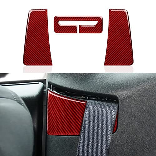 BRMYL Car Carbon Fiber Safety Belt Buckle Decals for Dodge Challenger 2015 2016 2017 2018 2019 2020 2021 2022 2023 Accessories Stickers