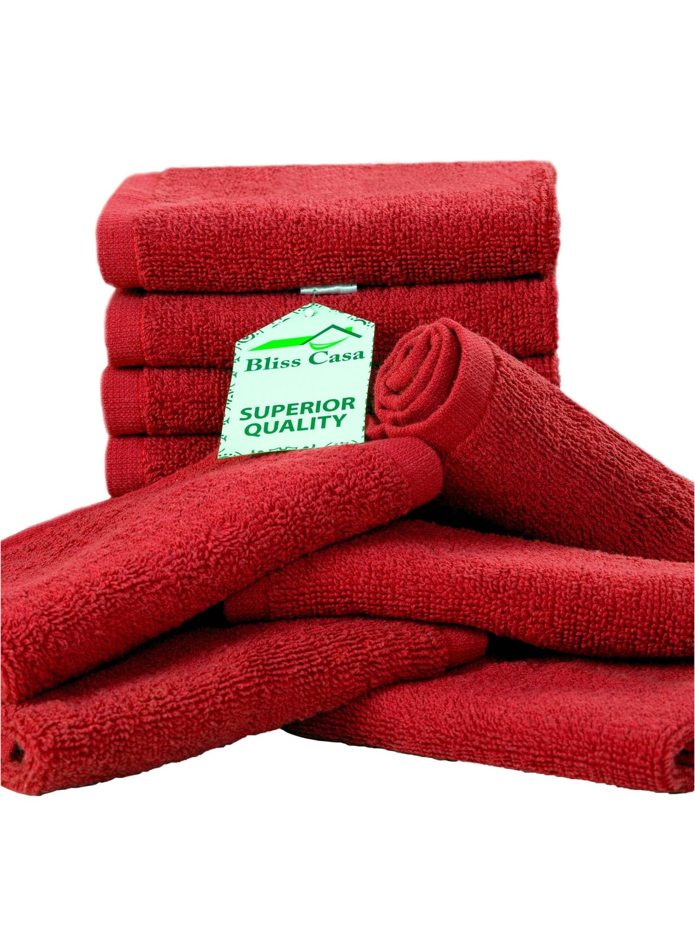 Bliss Casa 100% Combed Cotton Washcloths (12 Pack, 30 x 30 CM) - 500 GSM Washcloth, Face towel Set Highly Absorbent Quick Dry and Soft Towels