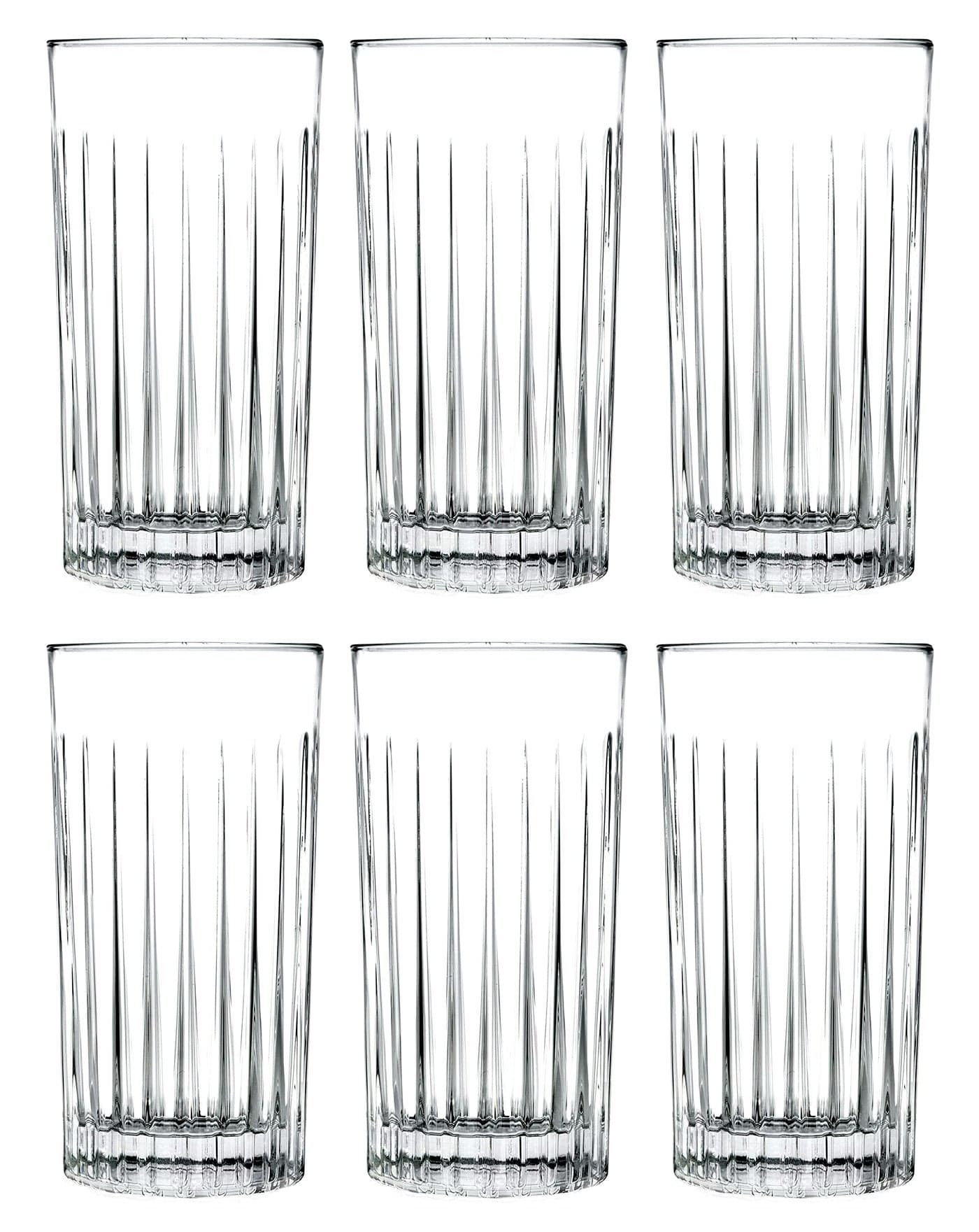 Barski Highball Glass Set of 6 Hiball Glasses Crystal Glass Beautifully Designed Drinking Tumblers for Water Juice Wine Beer and Cocktails 15 oz Made in Europe