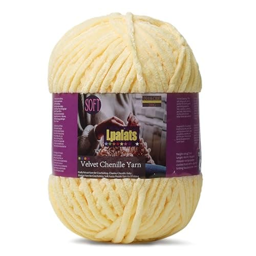 Lpalats Baby Blanket Yarn for Crocheting 1 Pack of 200g7oz Chunky Chenille Yarn for Knitting Blankets Amigurumi 6 Super Bulky 174 Yards Soft Thick Plush Yarns 1 Goose Yellow