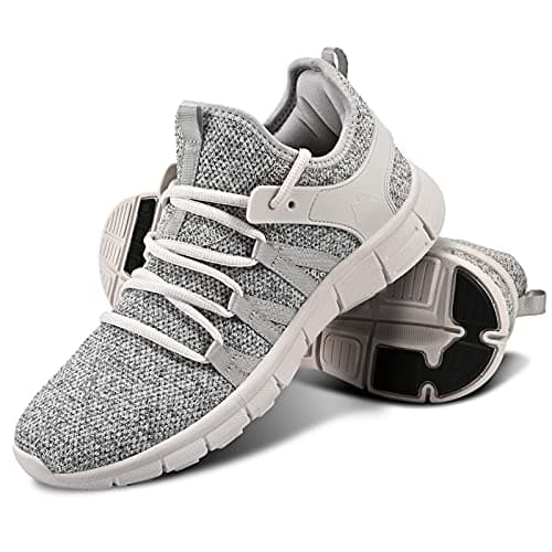 INZCOU Running Shoes Lightweight Tennis Shoes Non Slip Gym Workout Shoes Breathable Mesh Walking Sneakers Starry Brown 7women / 6men
