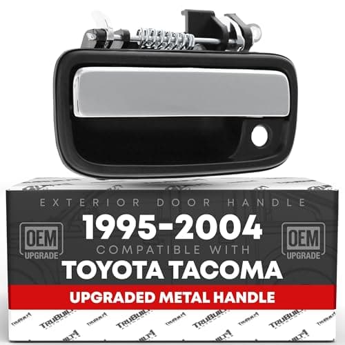 Exterior Front Driver Door Handle Replacement Upgraded Metal Plastic Housing Compatible with 19952004 Toyota Tacoma Chrome Handle Black Housing wKeyhole OEM6922035030
