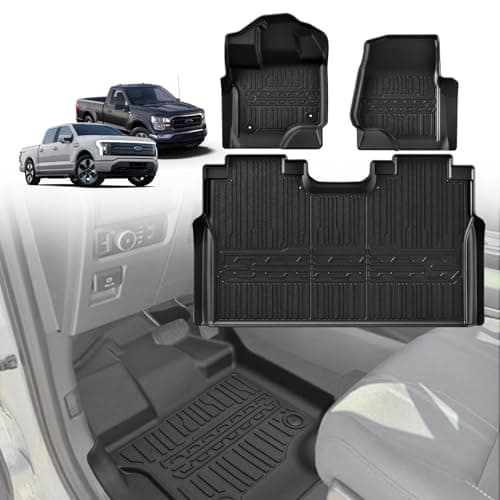 TripleAliners Truck Mat Compatible with 20152026 Ford F150 Lightning SuperCrew Cab Accessories Floor Mats Heavy Duty Custom Fit All Weather Protection TPE Pickup Liner Not Fit Fold Flat Storage