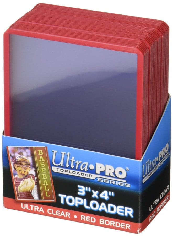 Ultra Pro 3" X 4" Red Border Toploader 25ct