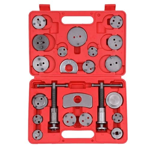 Hetkrishi 22pcs Auto Universal Disc Brake Caliper Car Wind Back Pad Piston Compressor Automobile Garage Repair Tool Kit Set with Case