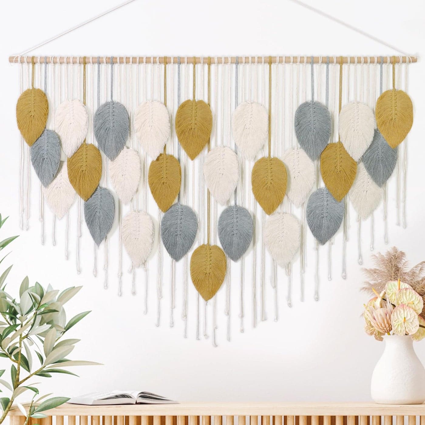 LOMOHOO Macrame Wall Hanging Large Boho Home DecorBohemian Woven Decoration for Bedroom Living Room Apartment Dorm Gallery Perfect Handmade Gift Ideas 515 W x 335 L