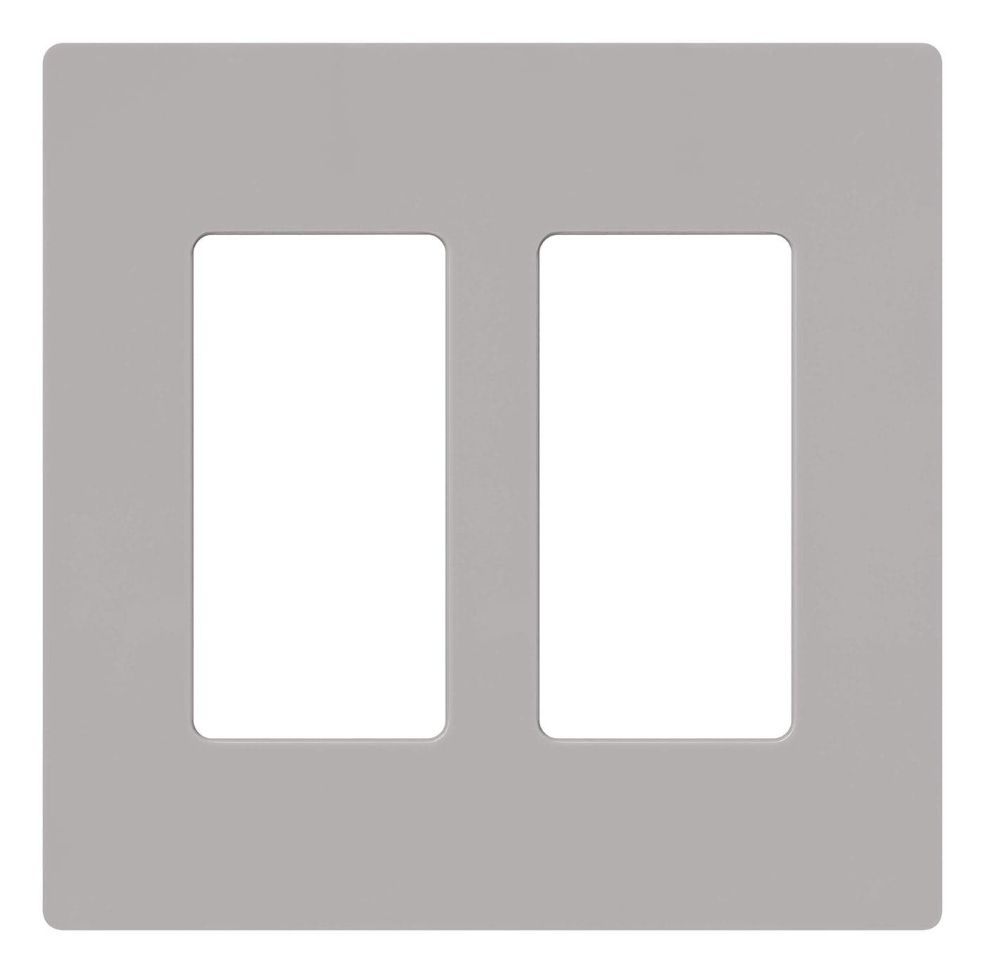 Lutron Claro Light Switch Cover Plate 2 Gang Wallplate for Decorator Light Switches Rocker Light Switch Cover Outlet Cover Screwless Switch Plate Cover Gloss CW2GR Gray