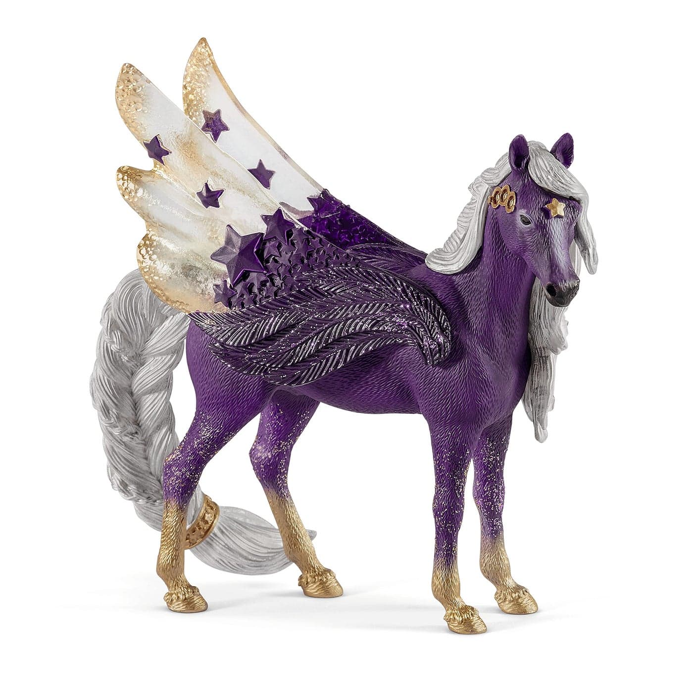 Schleich bayala Star Unicorn Flying Pegasus Figurine - Fantastic Purple and Gold Unicorn Fantasy Figurine, Bring Smile and Joy, Gift for Boys and Girls, Fans of Fantasy, Kids Age 5+