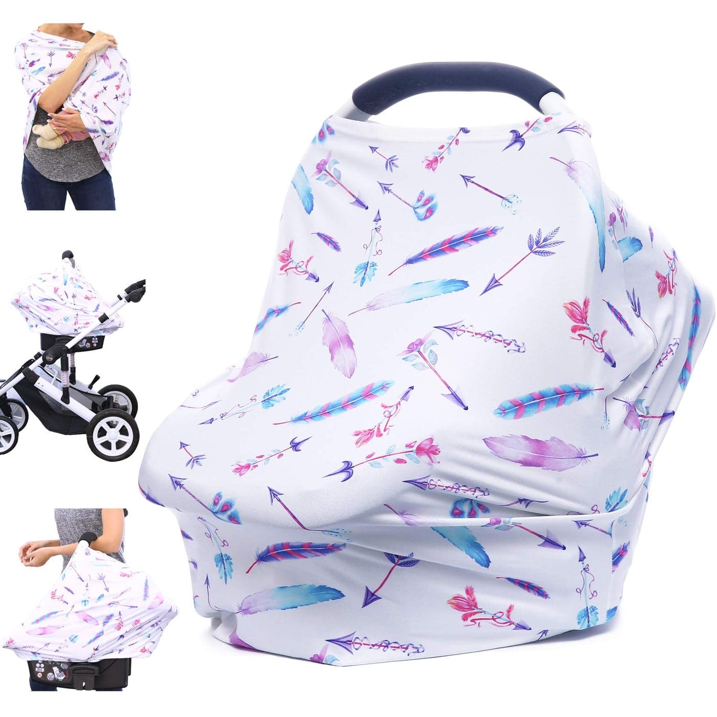 Car Seat Covers for Babies Carseat Canopy Multiuse Breastfeeding Covers Girls and Boys Baby Shower Gifts