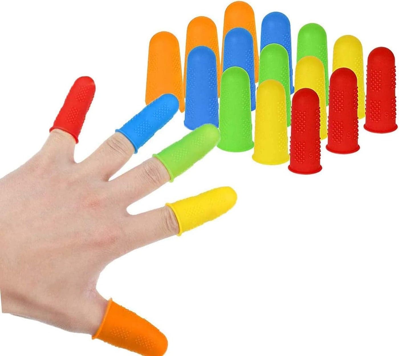 15 Pcs Silicone Hot Glue Gun Finger Caps, Finger Guard Protectors, Finger Gloves, Easy to Clean, for Sewing Wax Rosin Resin Adhesives Scrapbooking, Crafts Ironing Embroidery Needlework