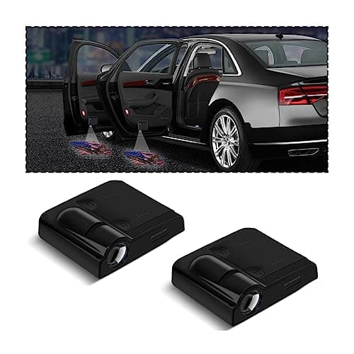 LKAHG 2Pcs Universal Car Door Lights Logo Projector Auto Door Projection Wireless LED Welcome Courtesy Light Welcome Ghost Shadow Lamp Vehicle Accessories Fit for Most Cars Style C