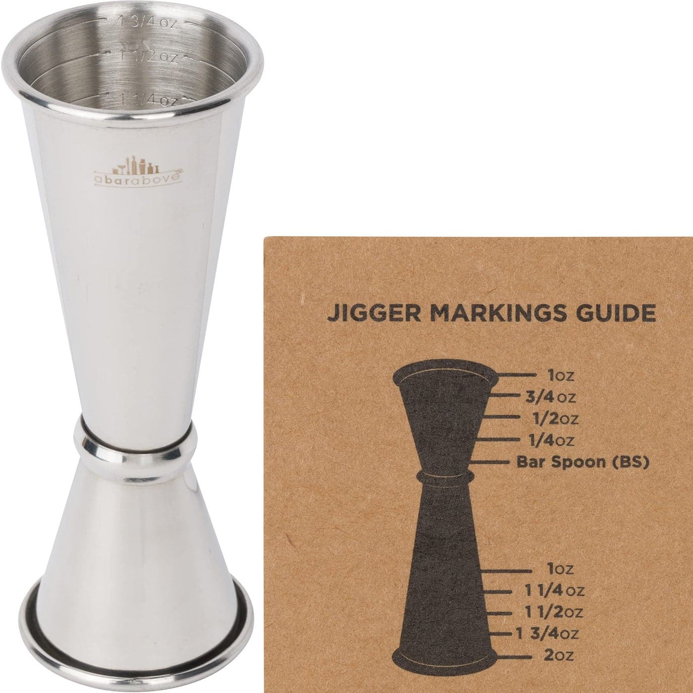A Bar Above Premium Japanese Jigger 8 Precise Measurement Markings Heavy Duty 304 Stainless Steel Double Cocktail Jigger for Professional Bartenders Home Use Durable Bar Tool for Accurate Pouring