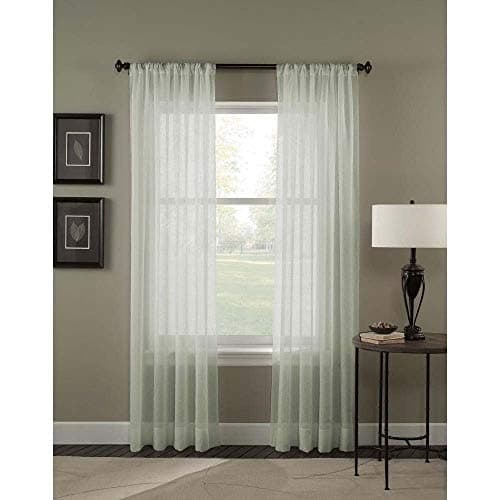 Curtainworks 1Q80410CWI Trinity Crinkle Voile Sheer Curtain Panel, 51 by 120", Winter