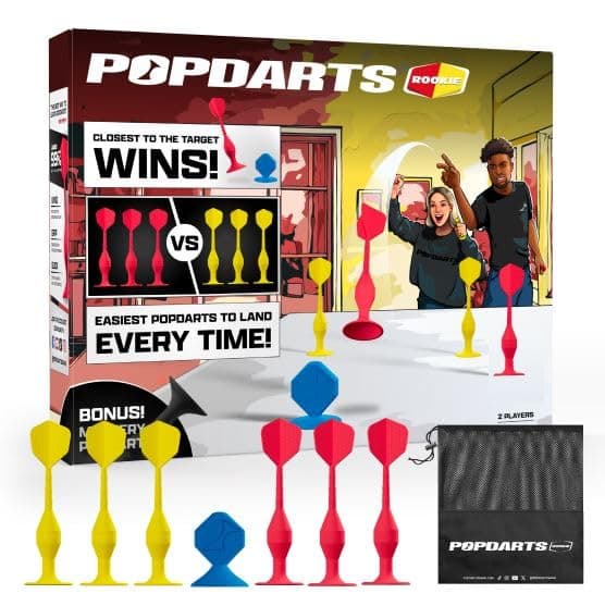 Popdarts Game Rookie Pack BeginnerFriendly Suction Cup Dart Game for Kids Families and New Players Indoor Outdoor Target Toss Game Fast Setup Durable Simple Rules and Fun for All Ages